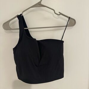 lululemon athletica Black One-Shoulder Crop Top